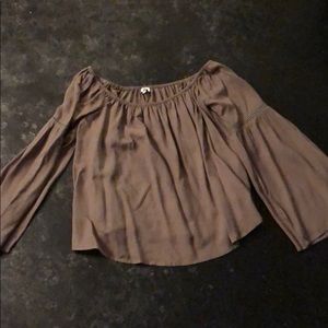 off the shoulder army green top